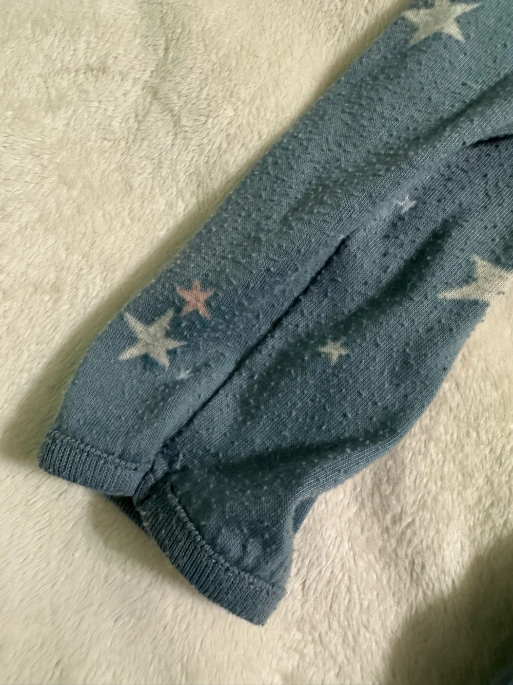 Carter's Blue Star Print Long Sleeve Top and Shorts Pajama Set